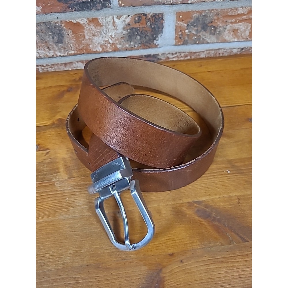 Genuine Brown Leather Belt‎ Men's Size 34 Measures 39 Length